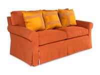 A George Smith Two-Cushion Sofa with Custom Upholstery and Throw Pillows