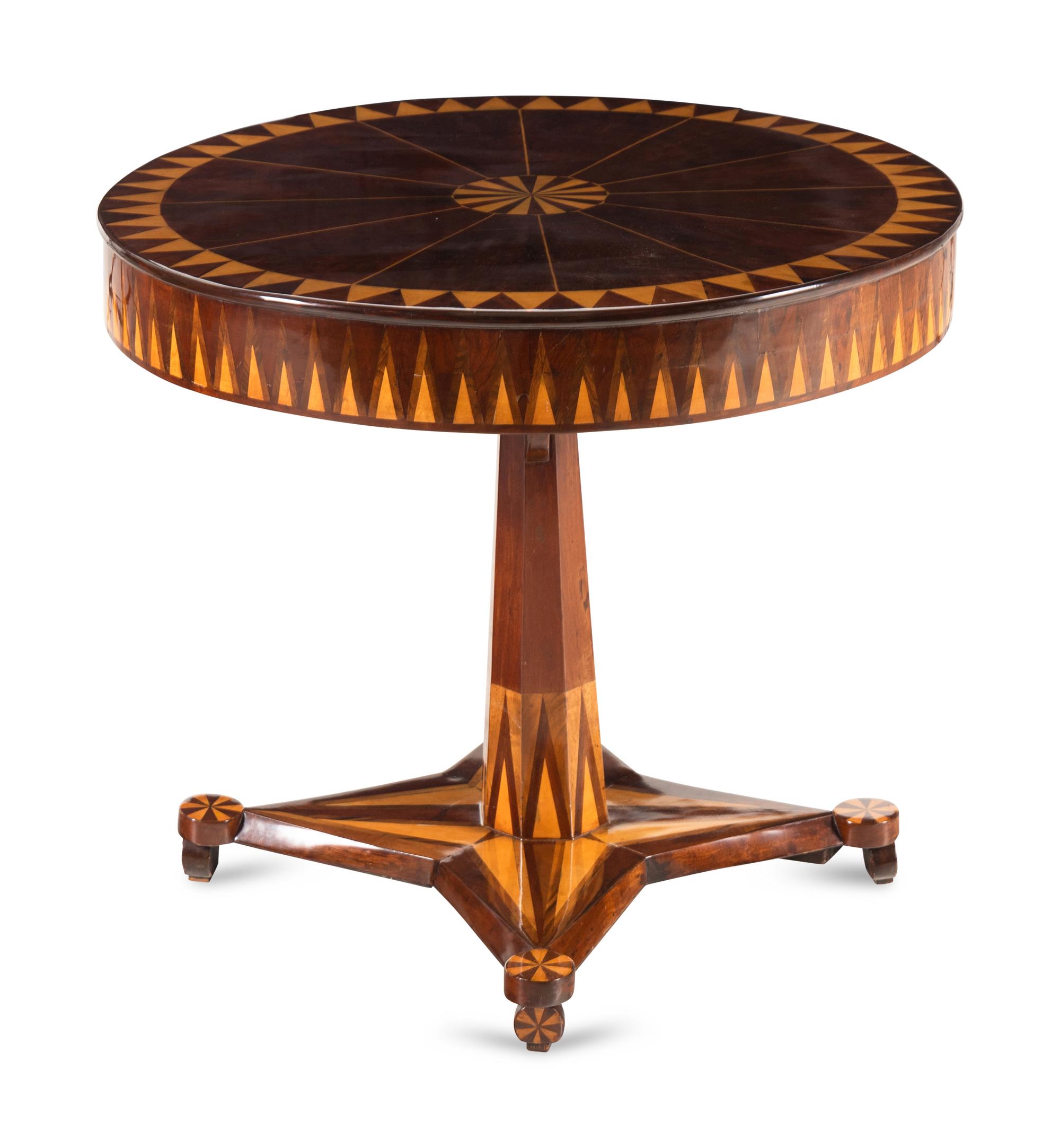 A Contemporary Marquetry Center Table