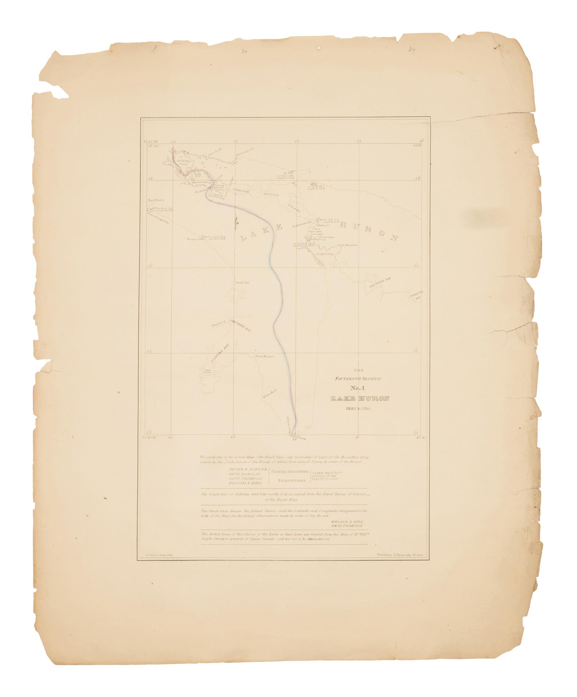 [U.S. DEPT. OF STATE] – Letter from the Secretary of State, Transmitting, pursuant to a resolution of the House of Representatives, of the nineteenth ultimo, a Copy of the Maps and Report of the Commissioners under the Treaty of Ghent, for Ascertaining the Northern and Northwestern Boundary between the United States and Great Britain. Washington, D.C.: Gales & Seaton, 18 March 1828.