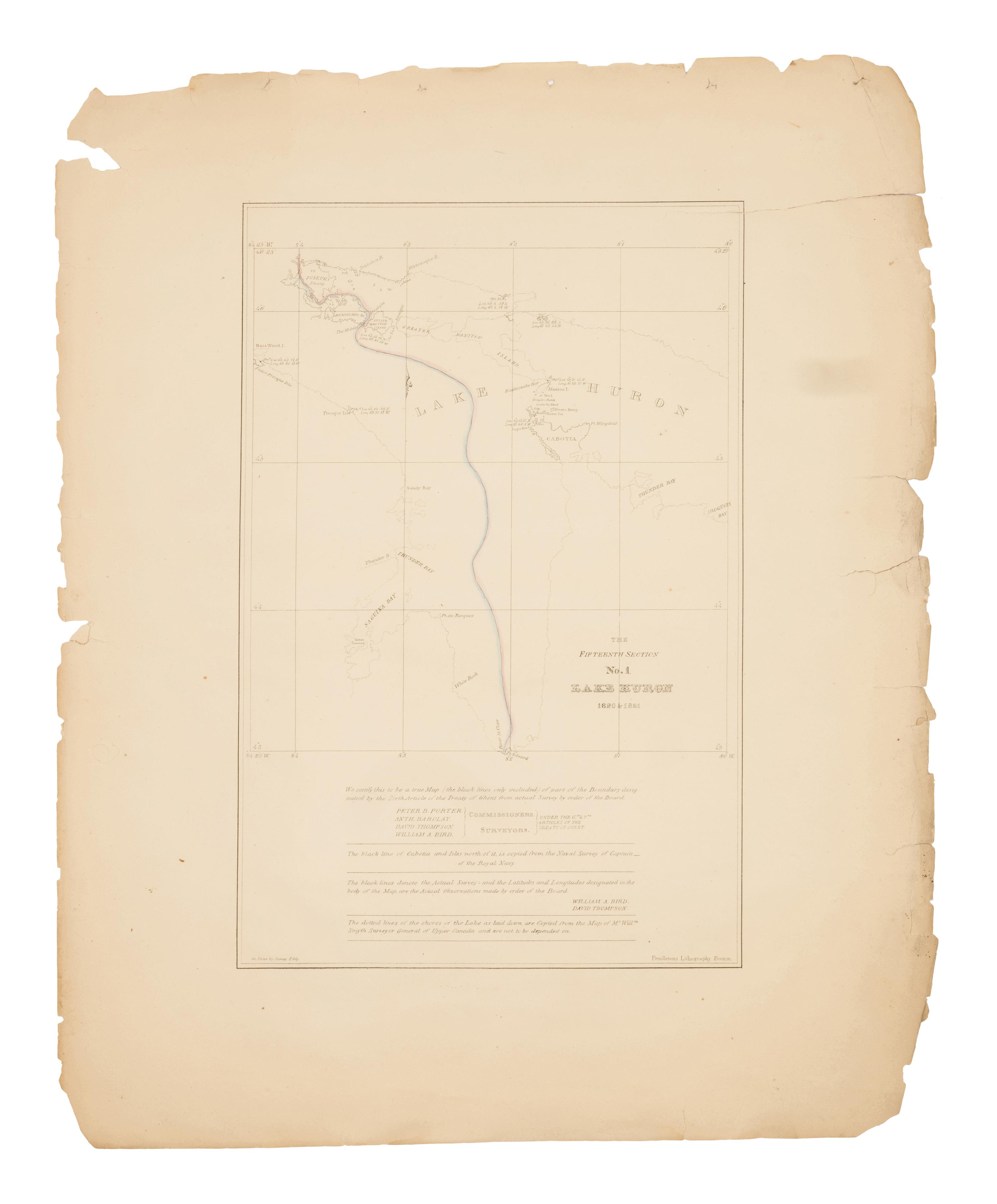[U.S. DEPT. OF STATE] – Letter from the Secretary of State, Transmitting, pursuant to a resolution of the House of Representatives, of the nineteenth ultimo, a Copy of the Maps and Report of the Commissioners under the Treaty of Ghent, for Ascertaining the Northern and Northwestern Boundary between the United States and Great Britain. Washington, D.C.: Gales & Seaton, 18 March 1828.