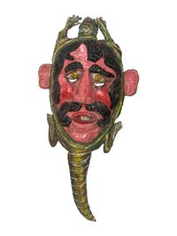 Five Mexican Copper Festival Masks