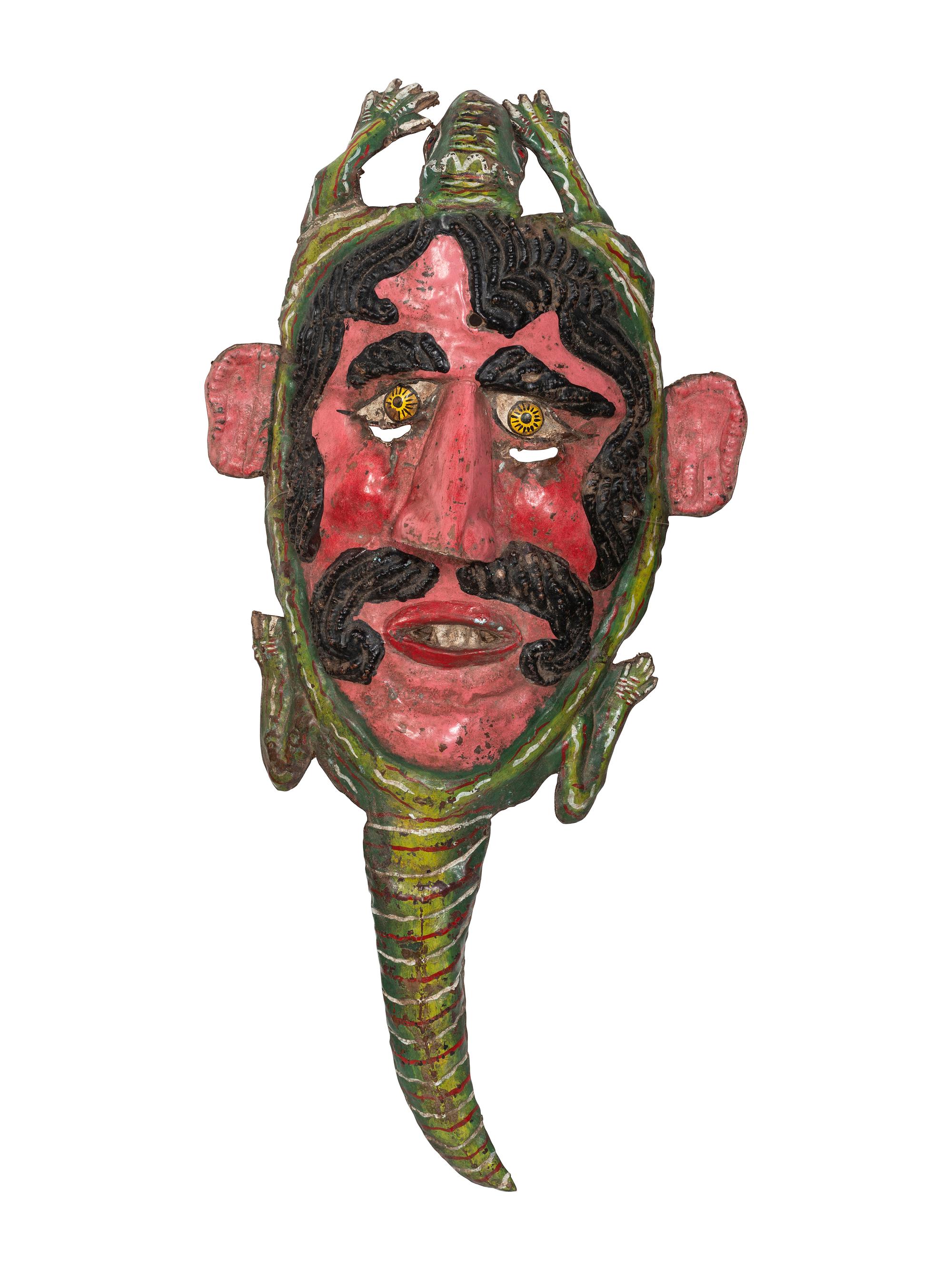 Five Mexican Copper Festival Masks