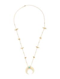 JACQUIE AICHE, BONE, TURQUOISE, AND DIAMOND CRESCENT NECKLACE