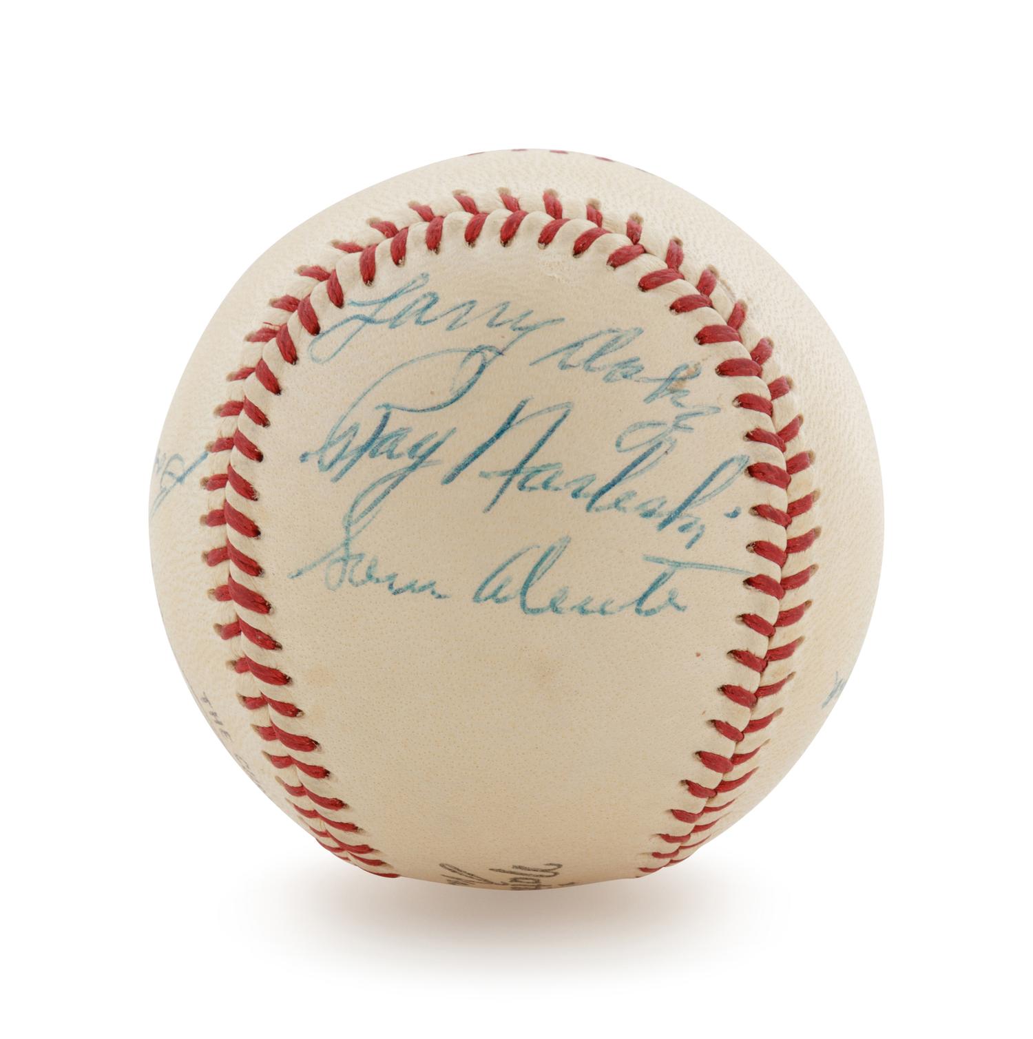 A 1954 Cleveland Indians Partial Team Signed Baseball