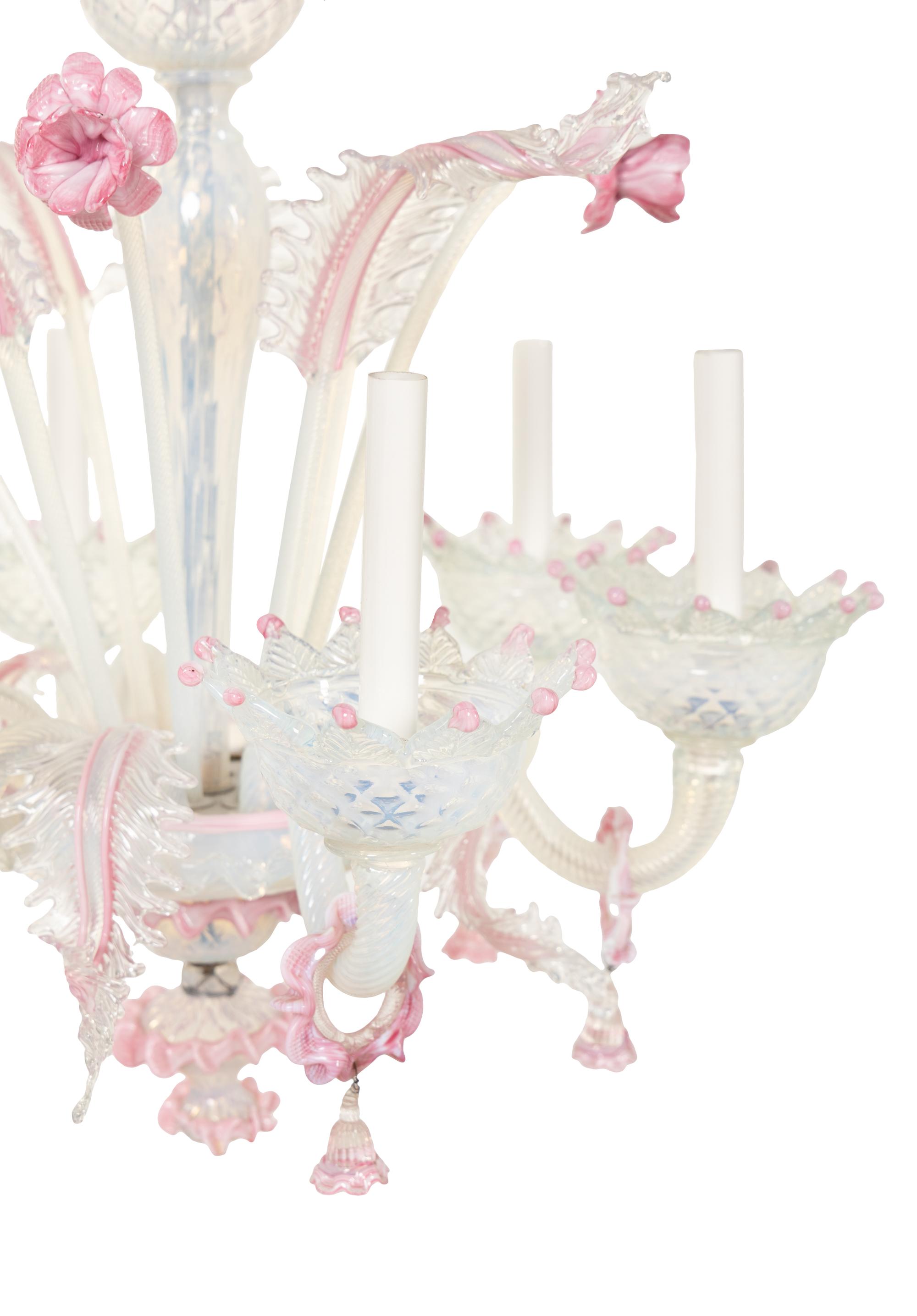A Murano Glass Six-Light Chandelier