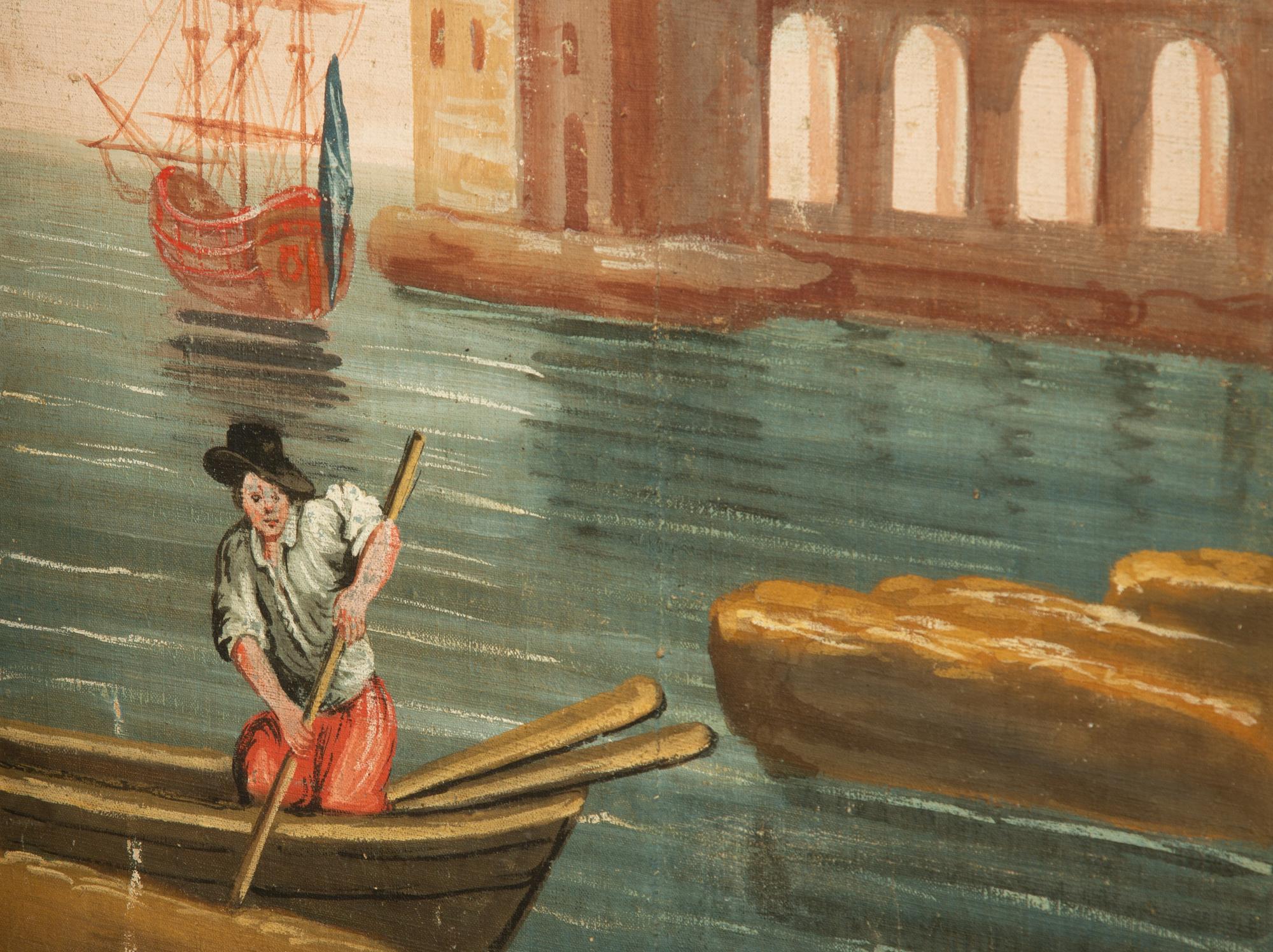 An Italian Six-Panel Painted Canvas Floor Screen — 18TH/19TH CENTURY