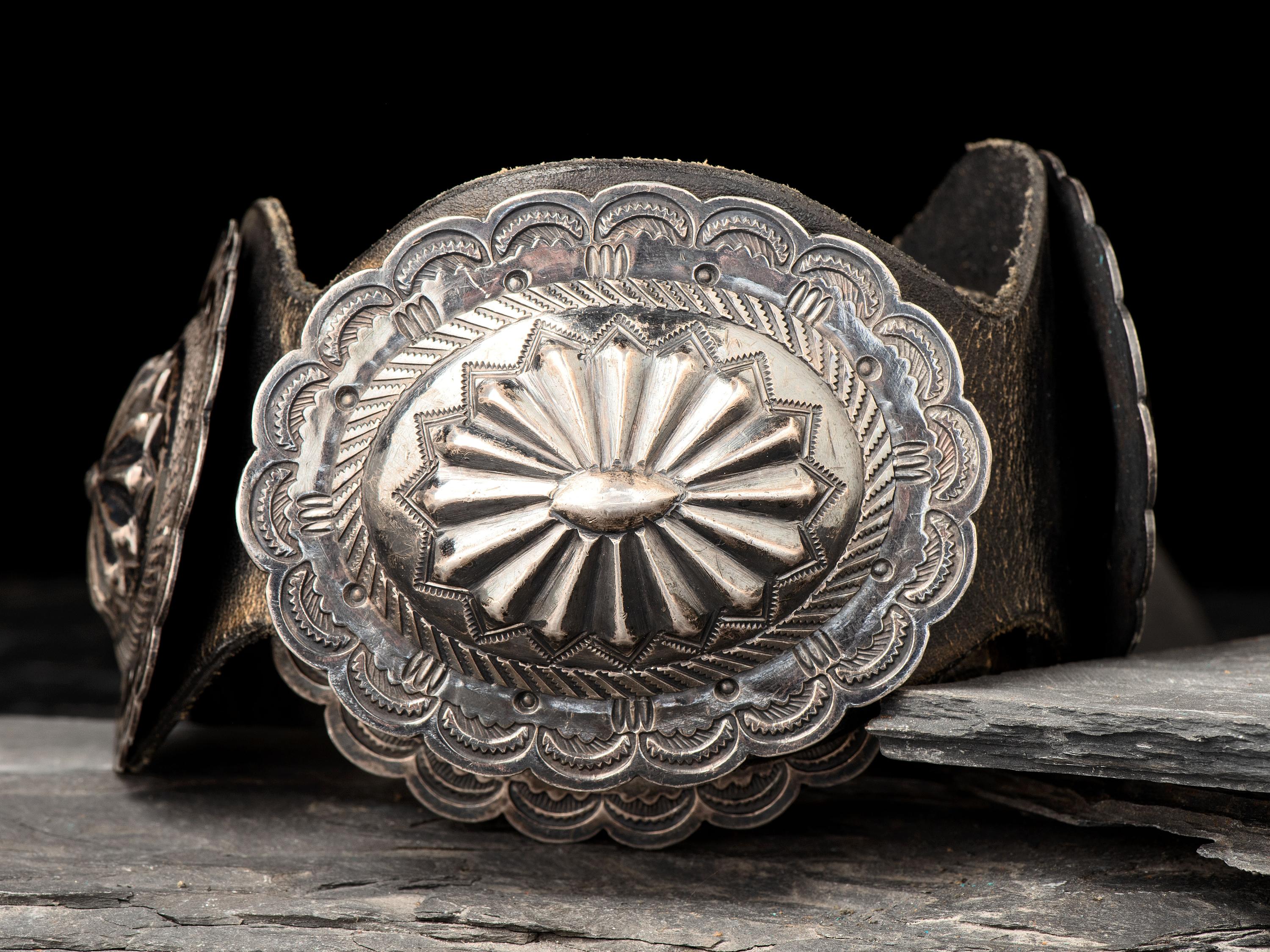 Navajo Silver Concha Belt