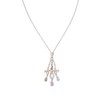 WHITE GOLD, DIAMOND, AND MULTICOLOR SAPPHIRE NECKLACE