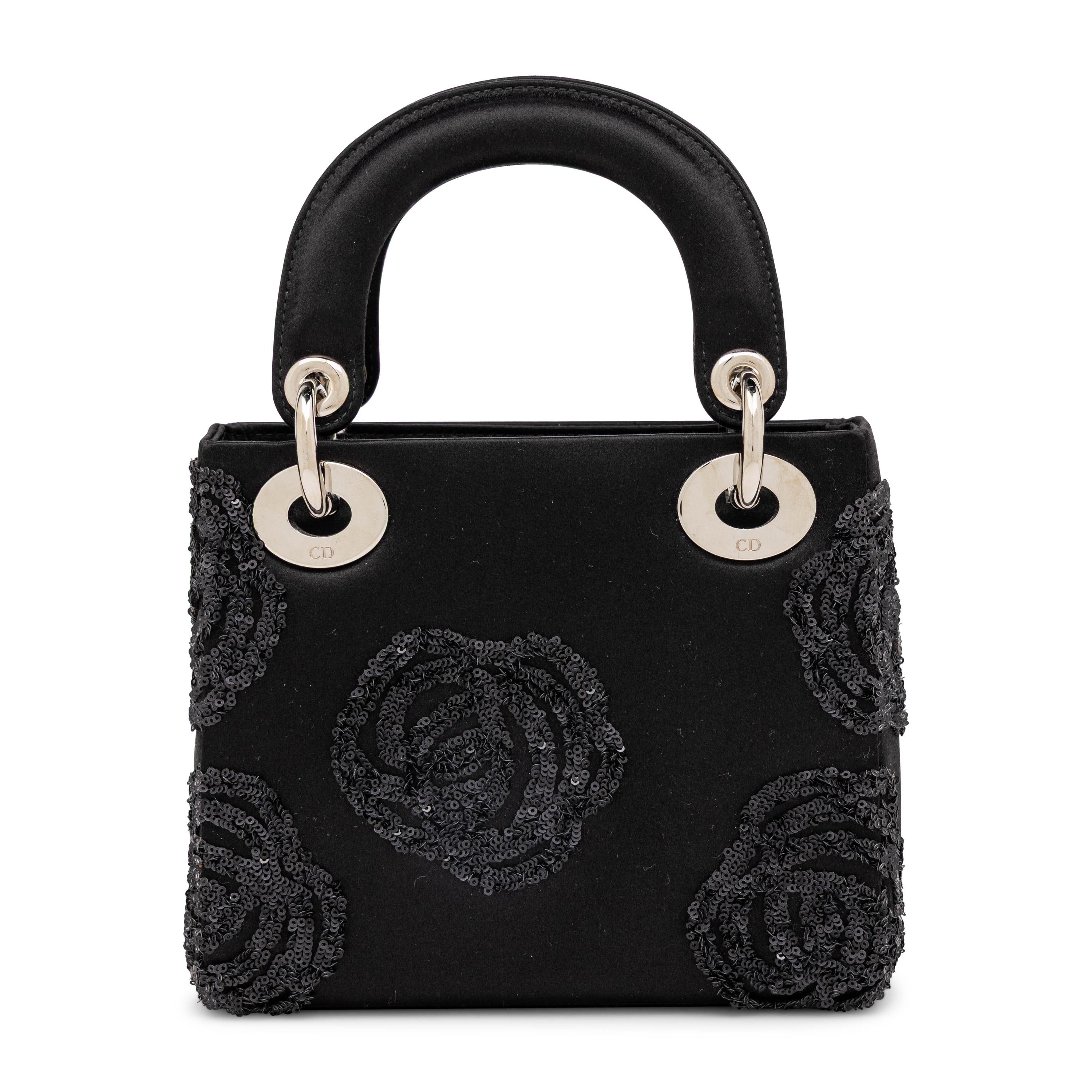 Christian Dior, Mini Lady Dior in Sequin-Embellished Black Satin