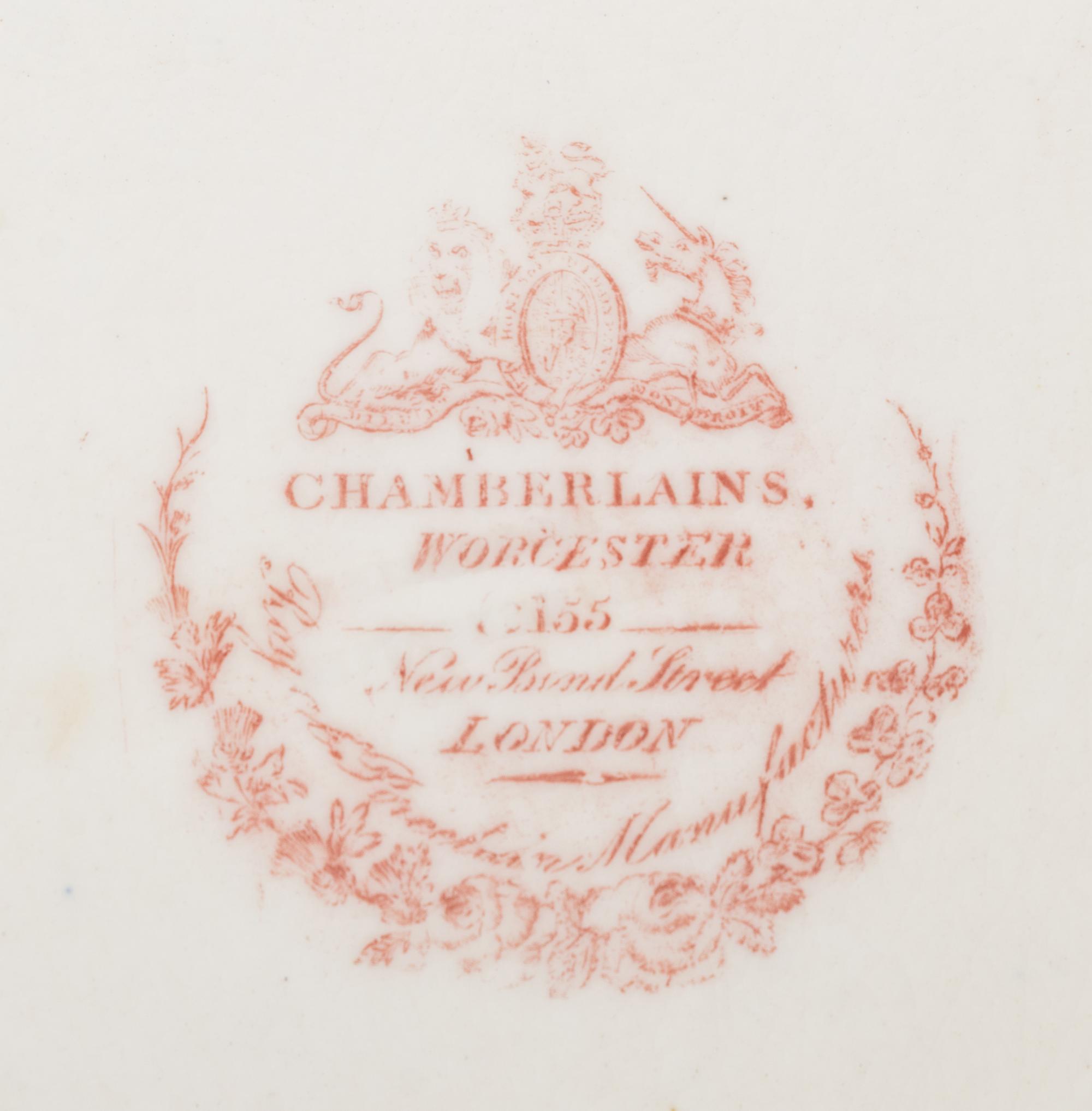 Four Chamberlain's Worcester Porcelain Articles from the Carnatic Service