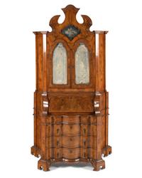 A Venetian Walnut Bureau Bookcase