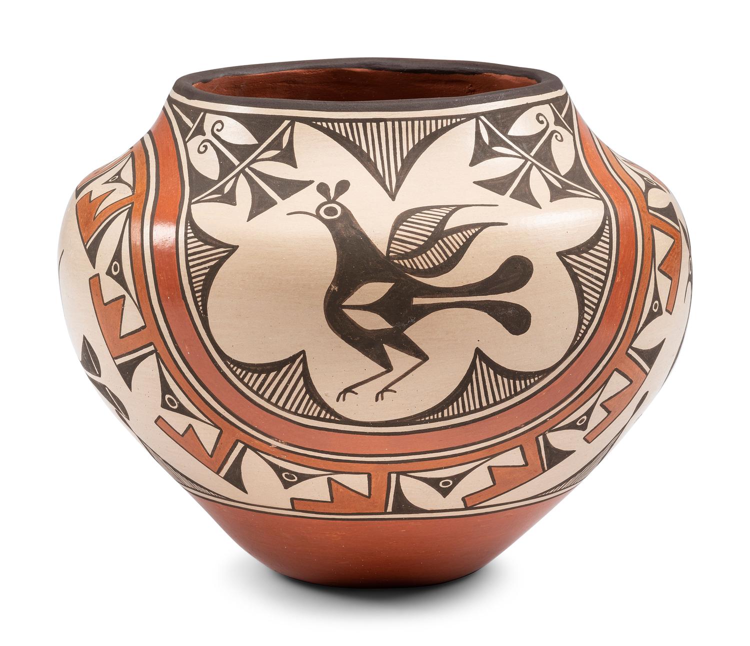 Polychrome Pottery Jar, with Zia Birds