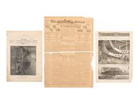 [SPANISH AMERICAN WAR]. 45-star Spanish American War-era flag identified to George W. Potter, Company K, 2nd Massachusetts Infantry, with related stereoviews, bookends, and other imprints.