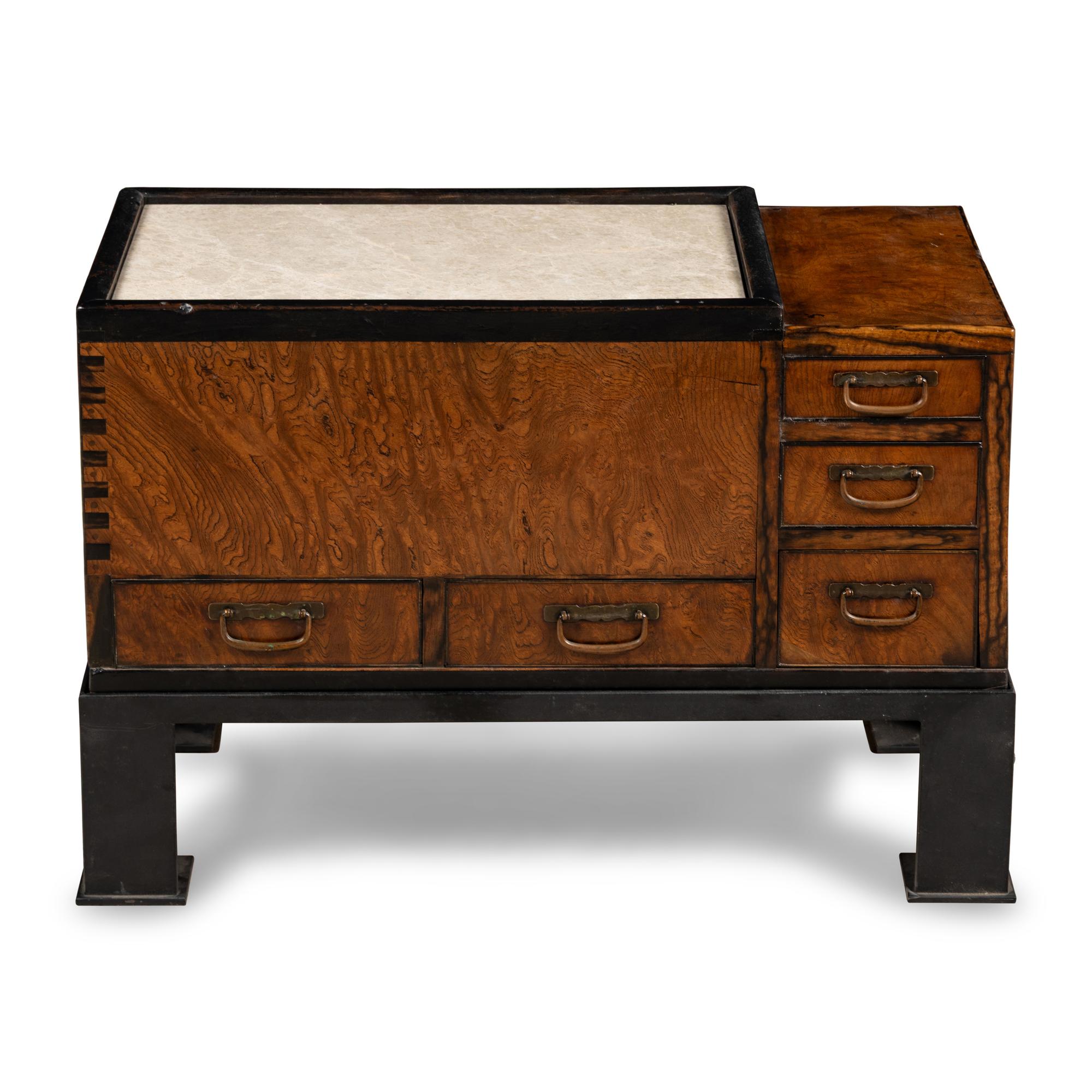 A Japanese Tansu Chest on Stand