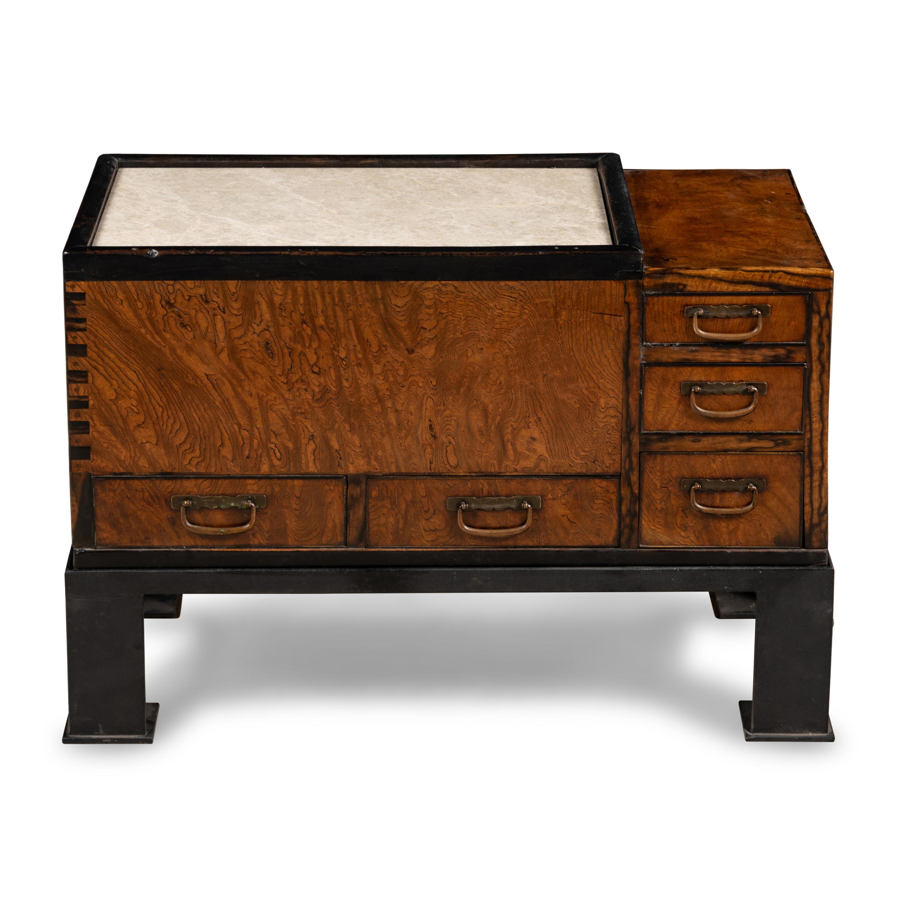 A Japanese Tansu Chest on Stand