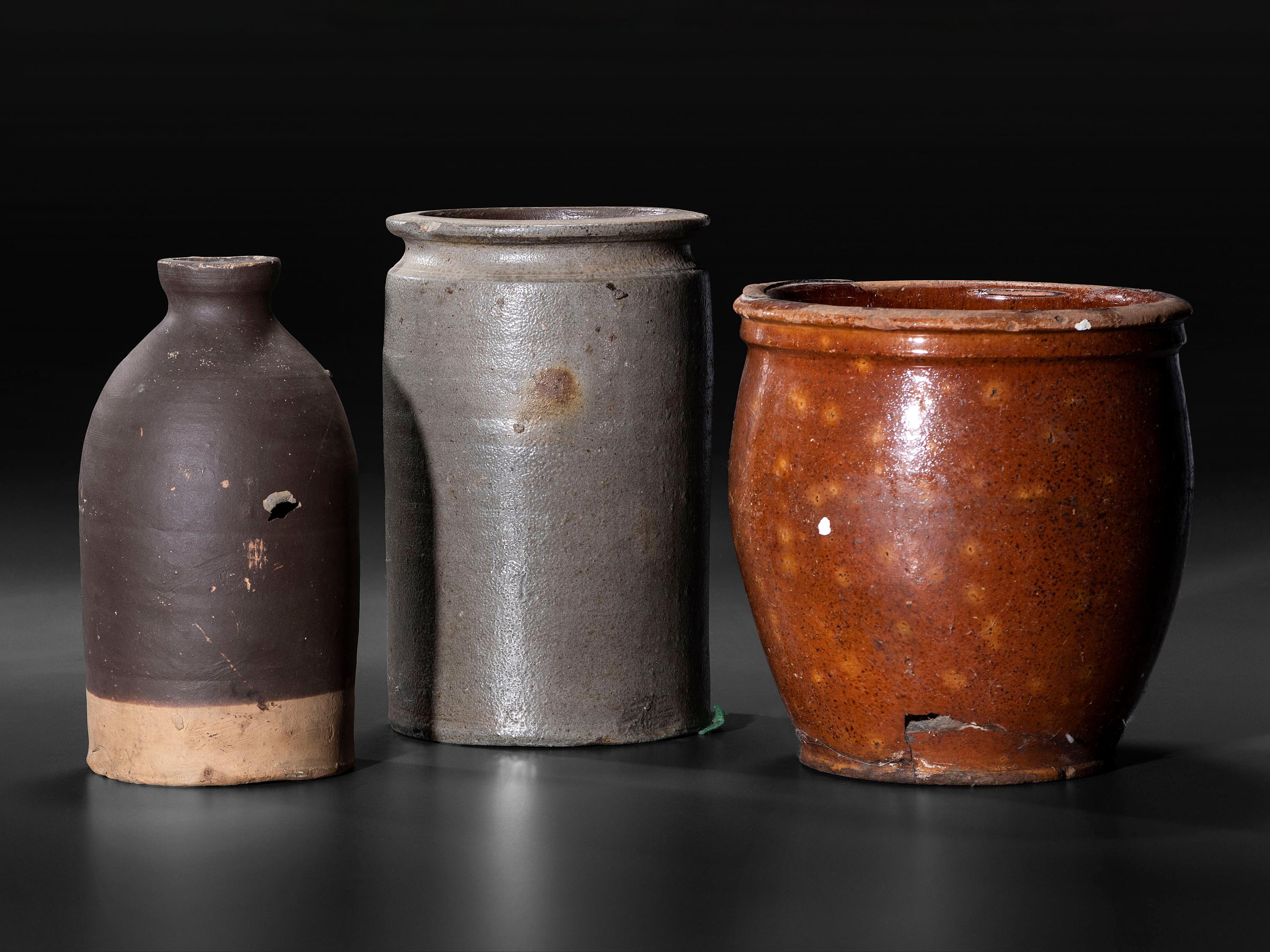 Sixteen Stoneware Vessels