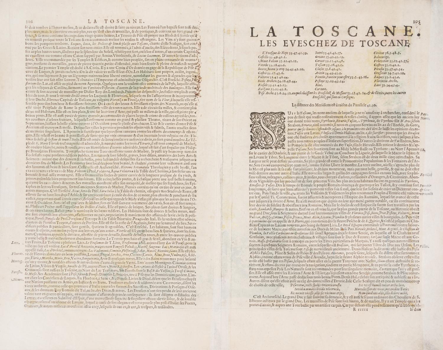 (MAP) MERCATOR, GERARD. Tuscia. Engraved map w/hand-coloring.