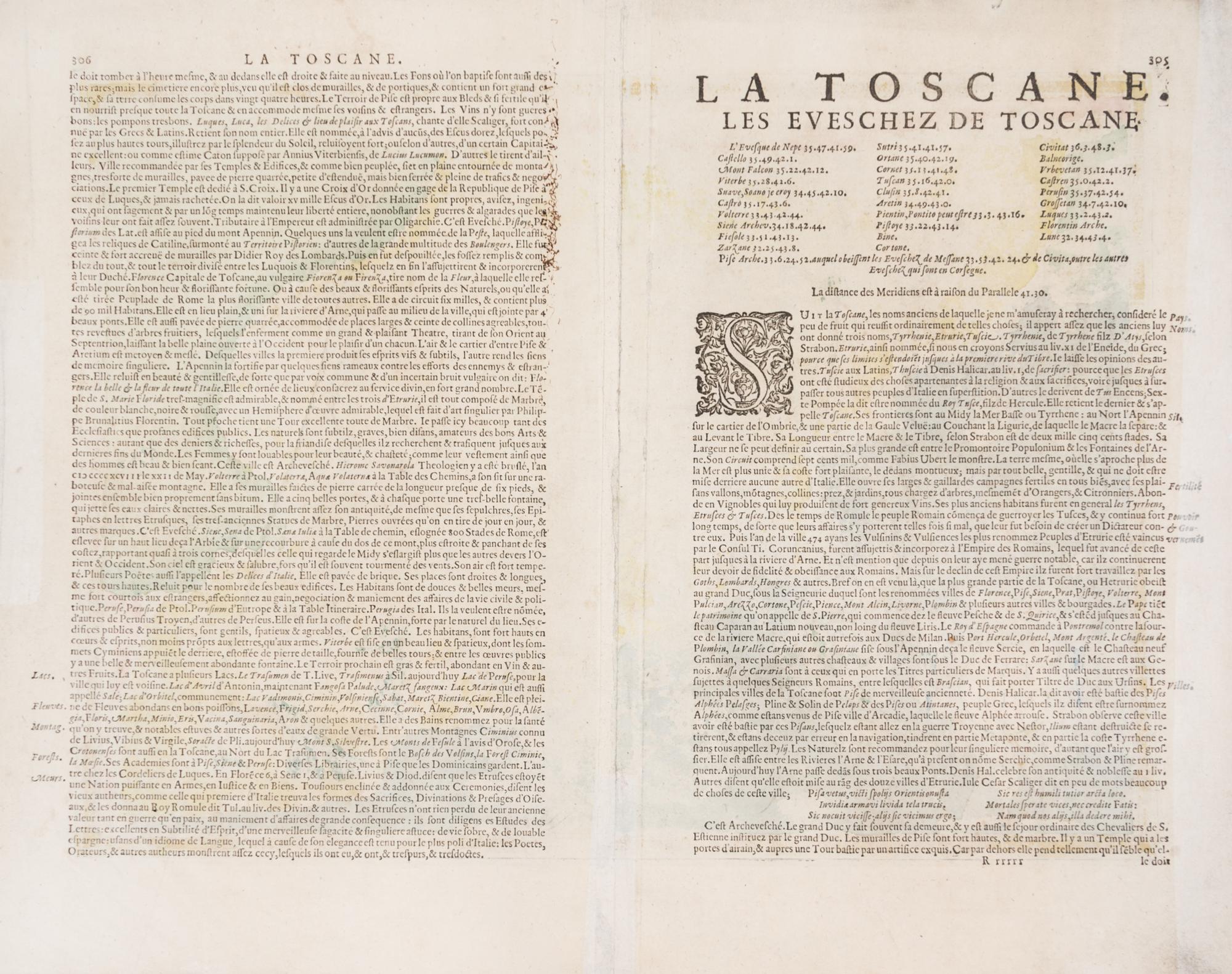 (MAP) MERCATOR, GERARD. Tuscia. Engraved map w/hand-coloring.