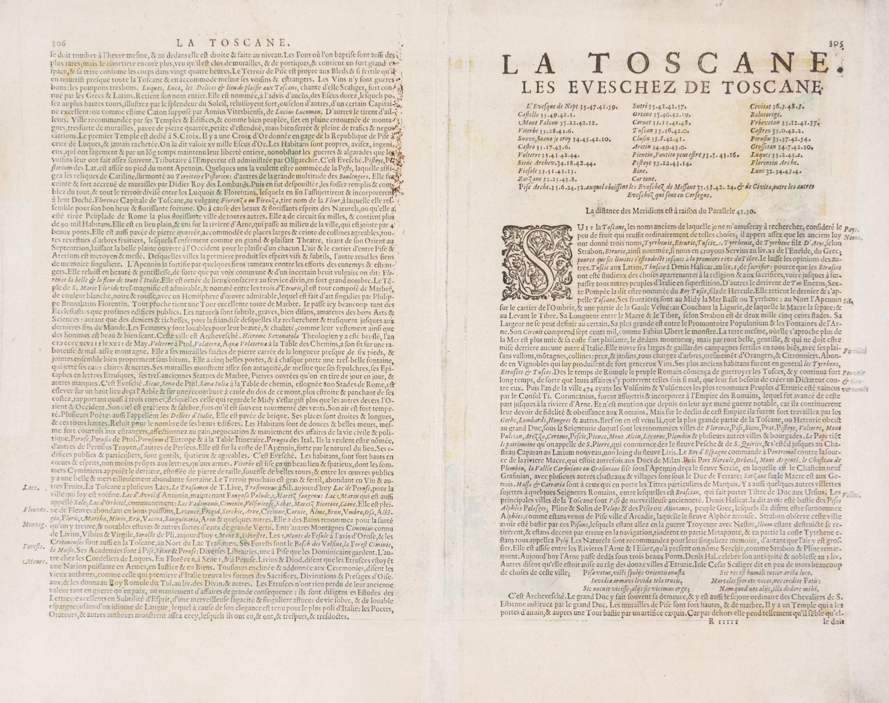 (MAP) MERCATOR, GERARD. Tuscia. Engraved map w/hand-coloring.