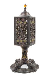 A Patinated Metal Lantern Height 17 inches. — 20TH CENTURY