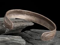 Slender Navajo Stamped and Chiseled Ingot Cuff Bracelet