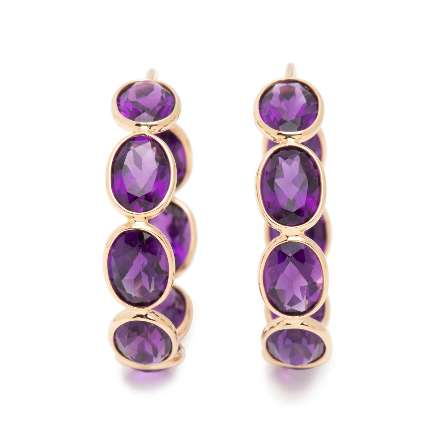 AMETHYST HOOP EARRINGS