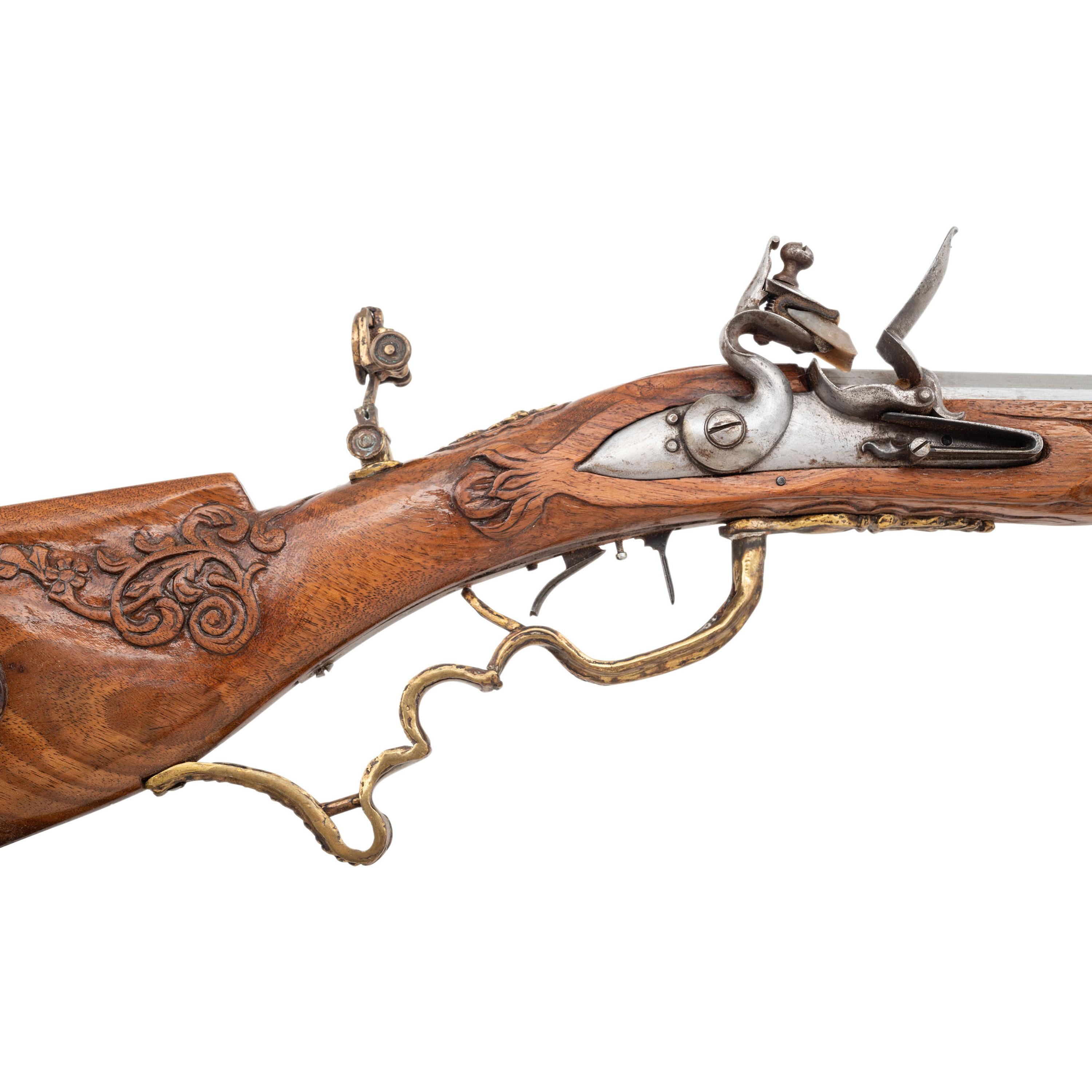 Carved Contemporary Flintlock Jaeger Rifle