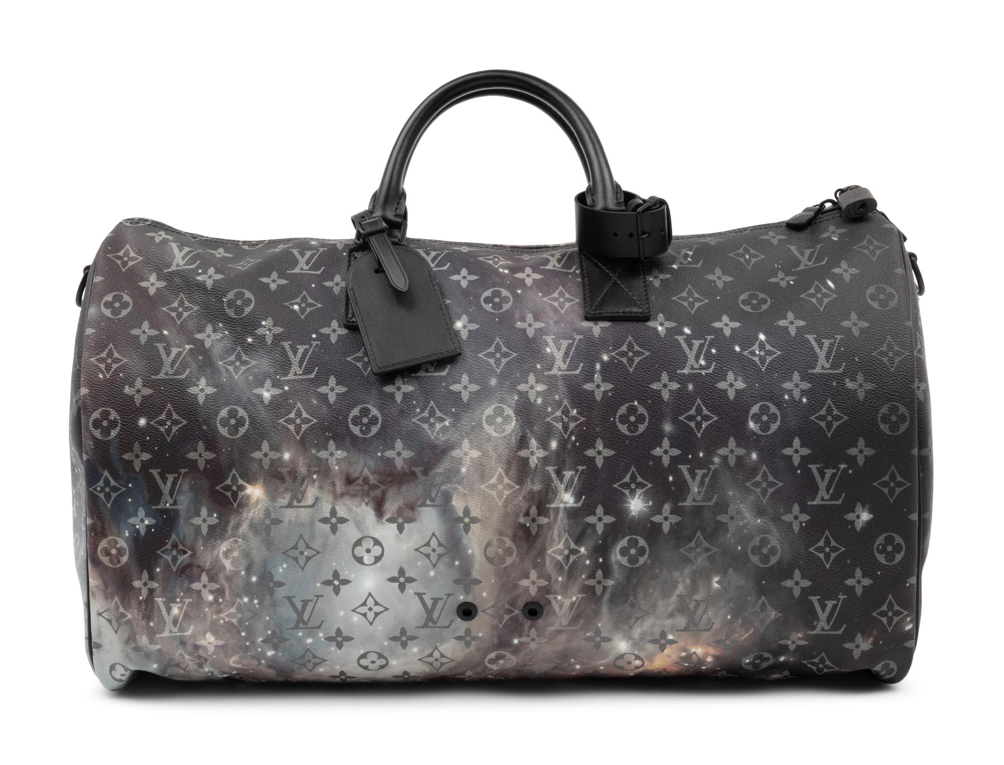 Louis Vuitton Limited Edition Keepall Bandoulière 50 in Black Monogram Canvas with Galaxy Print, Virgil Abloh, Spring Summer 2019