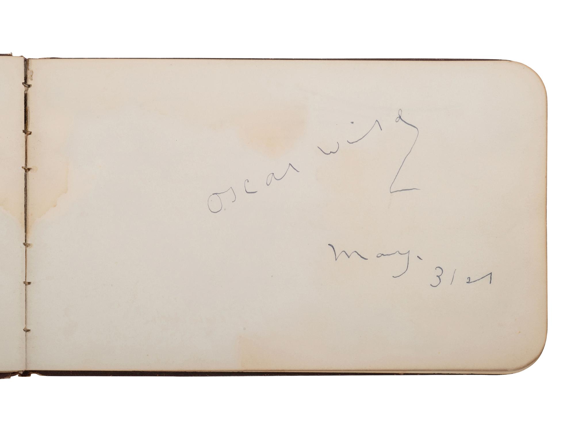 [LITERATURE]. Autograph album signed by various individuals, incl. Oscar WILDE.