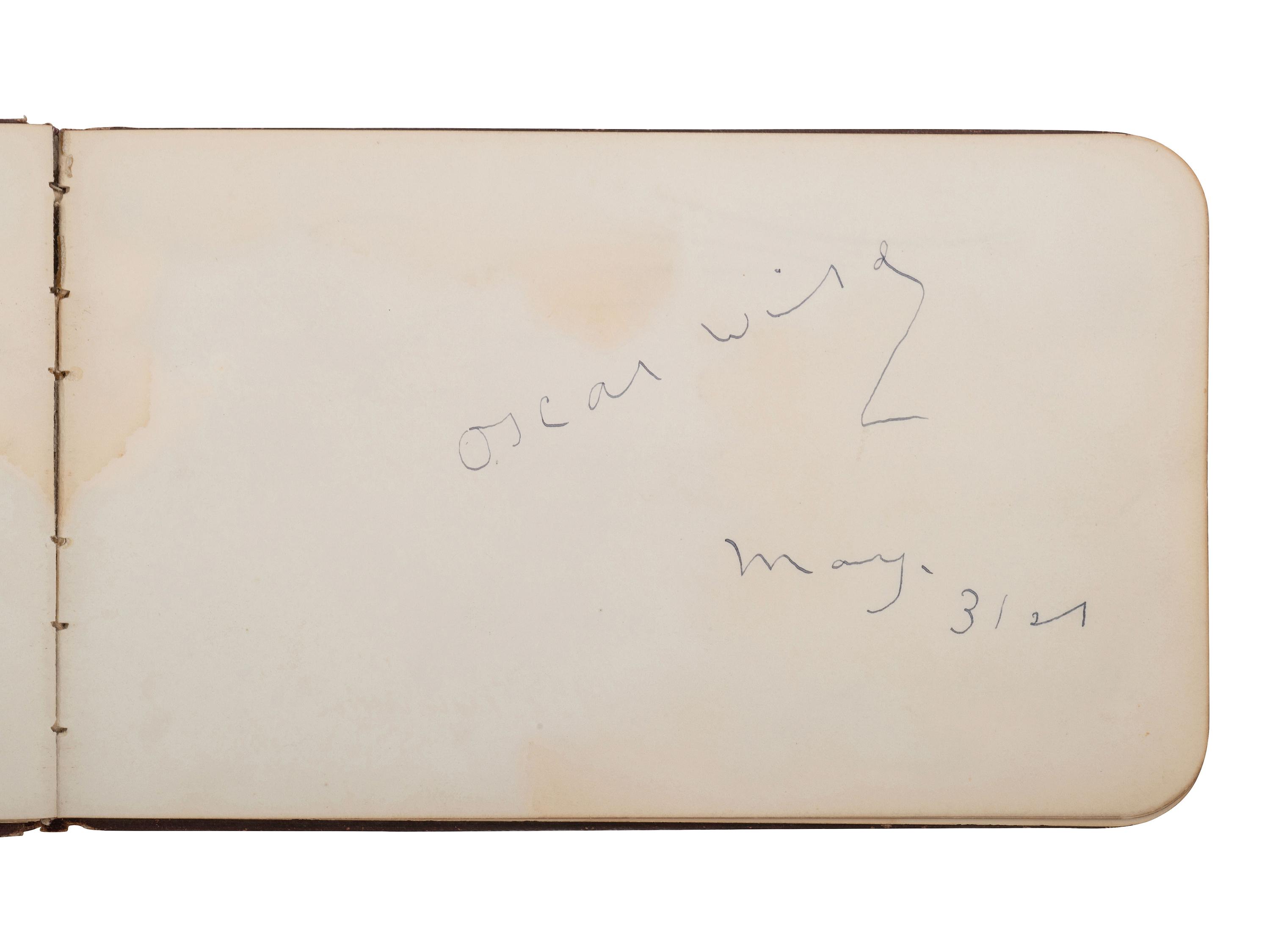 [LITERATURE]. Autograph album signed by various individuals, incl. Oscar WILDE.