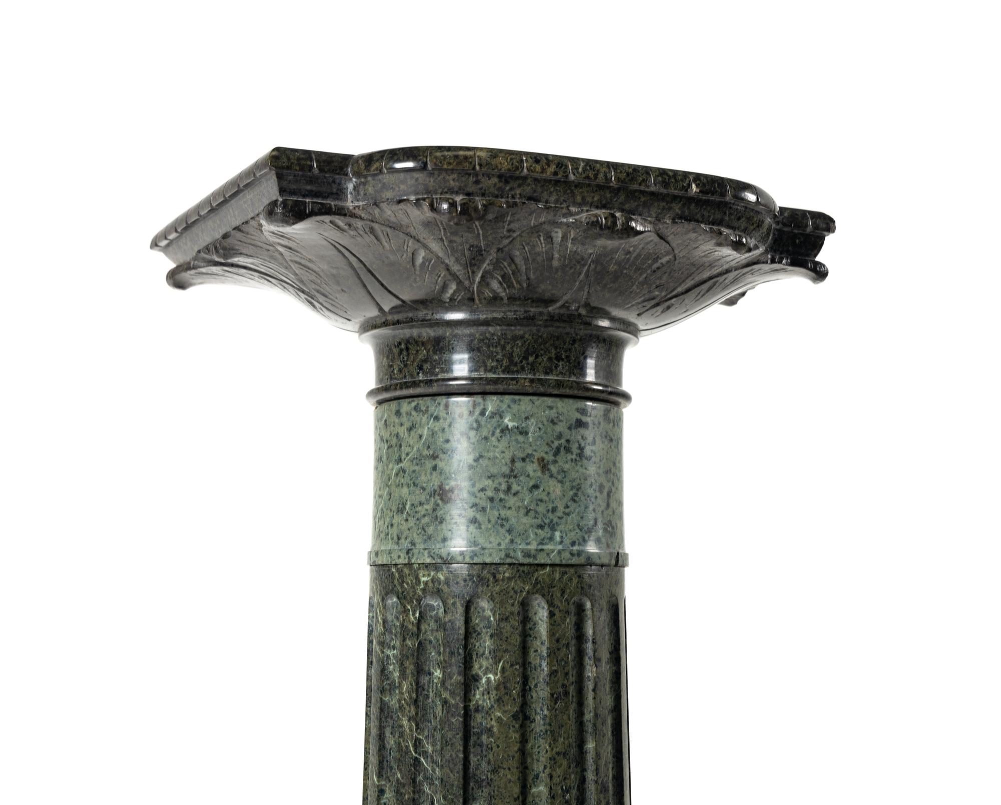 A Continental Green Marble Pedestal