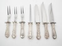 Three American Silver Carving Sets Length of Lily knife 13 1/2 inches.