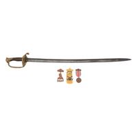 French Import Foot Officers Sword Etched to Lt. Col. John C. Black - 37th Illinois Infantry and Congressional Medal of Honor Recipient