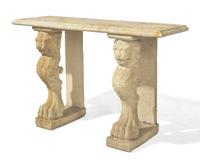 An Italian carved limestone console table, 18th / 19th century