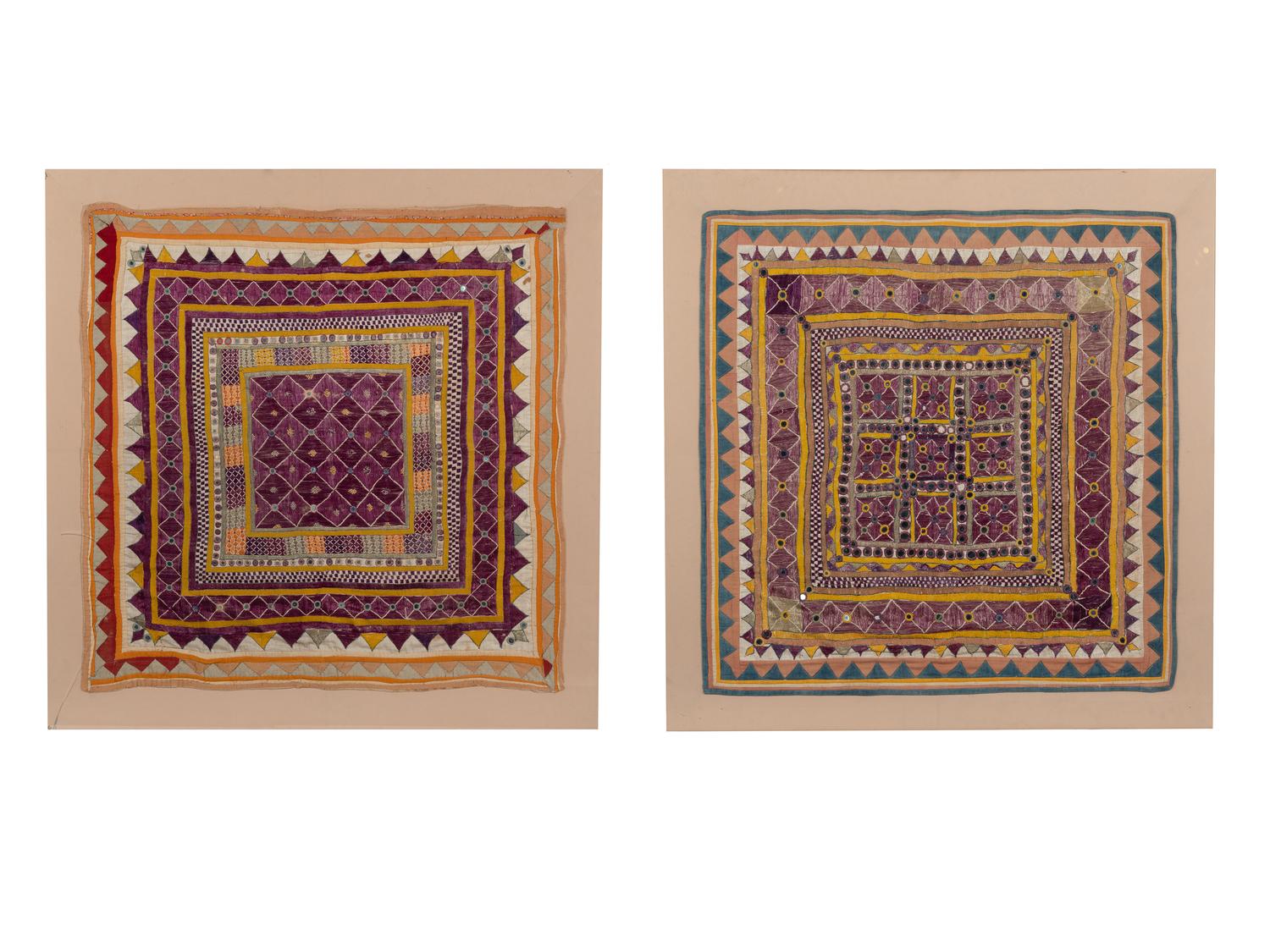 A Pair of Framed Indian Chakla Cloths
