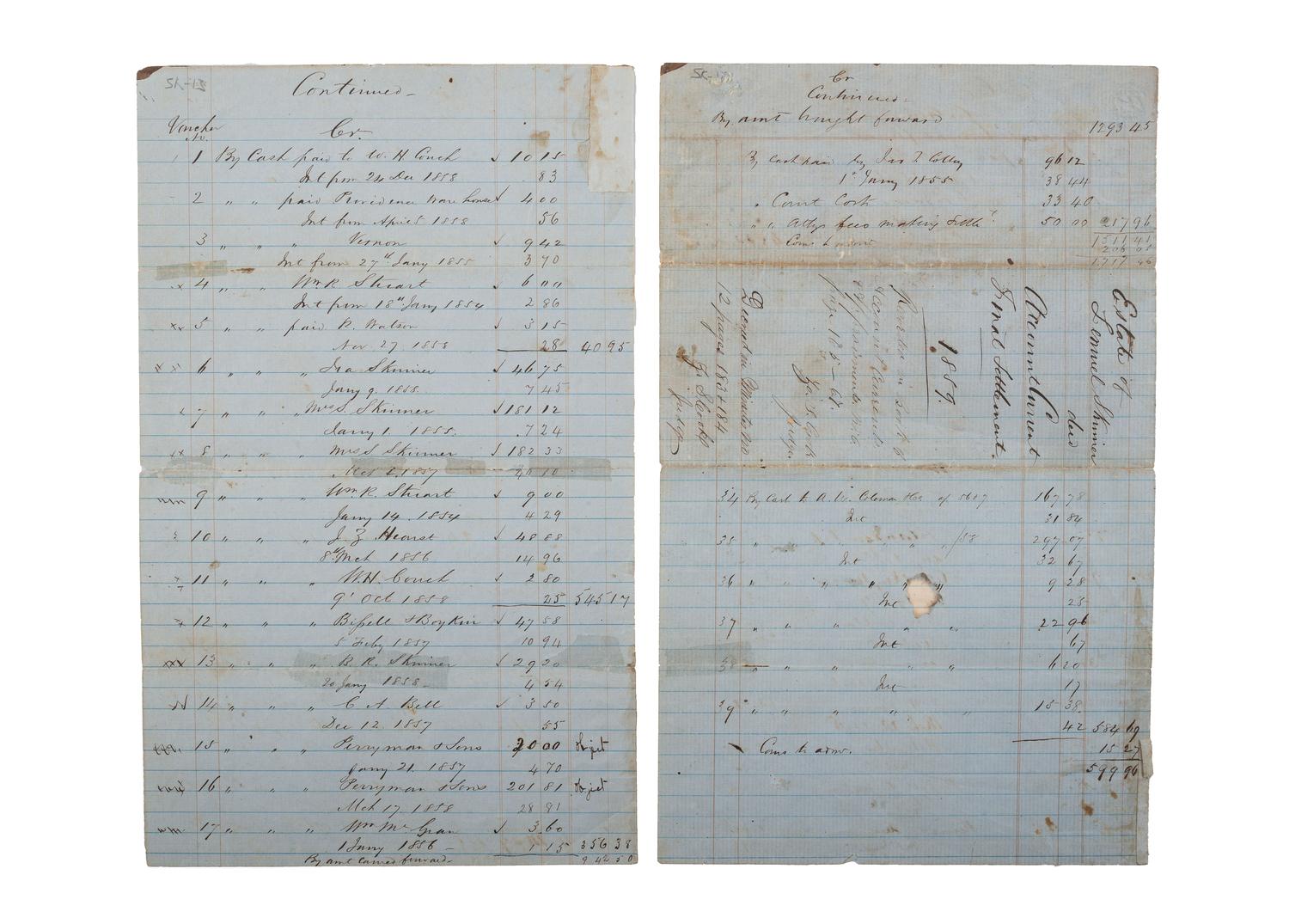 [SLAVERY & ABOLITION]. Two documents regarding payment of hired enslaved persons, comprising: