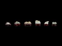 Six Chinese Carved Jade Figures of Animals