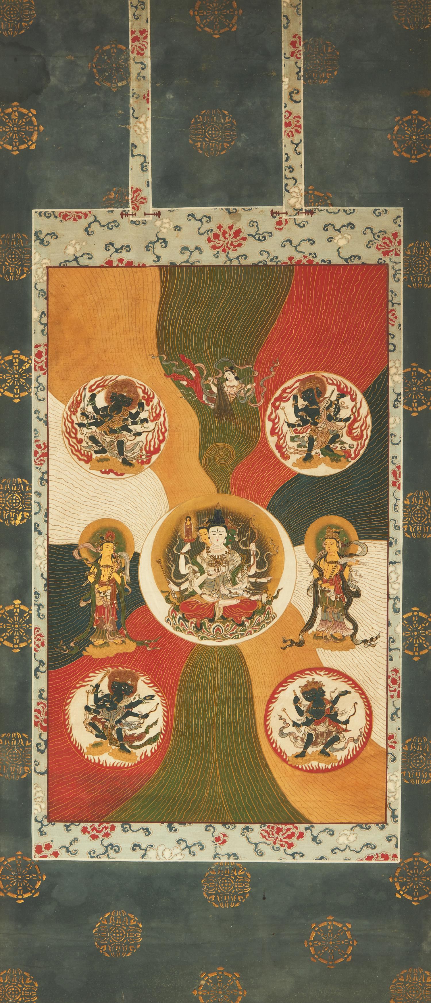 A Japanese Buddhist Mandala Painting, 19th/Early 20th Century 日本明治-大正 佛像畫