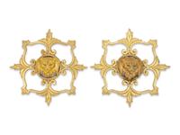 A Pair of Continental Gilt Bronze Wall Mounts