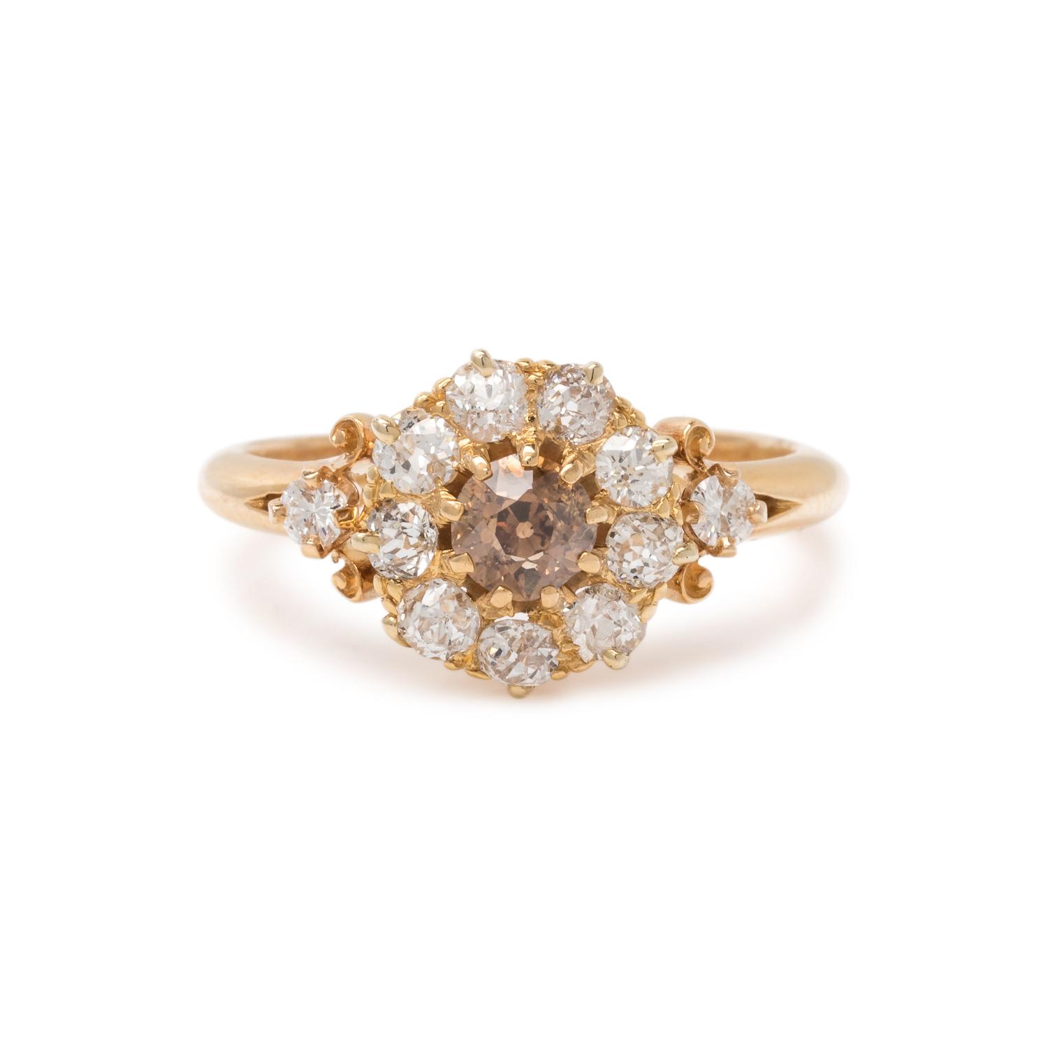 COLORED DIAMOND AND DIAMOND RING