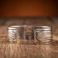 Navajo Stamped and Chiseled Ingot Cuff Bracelet