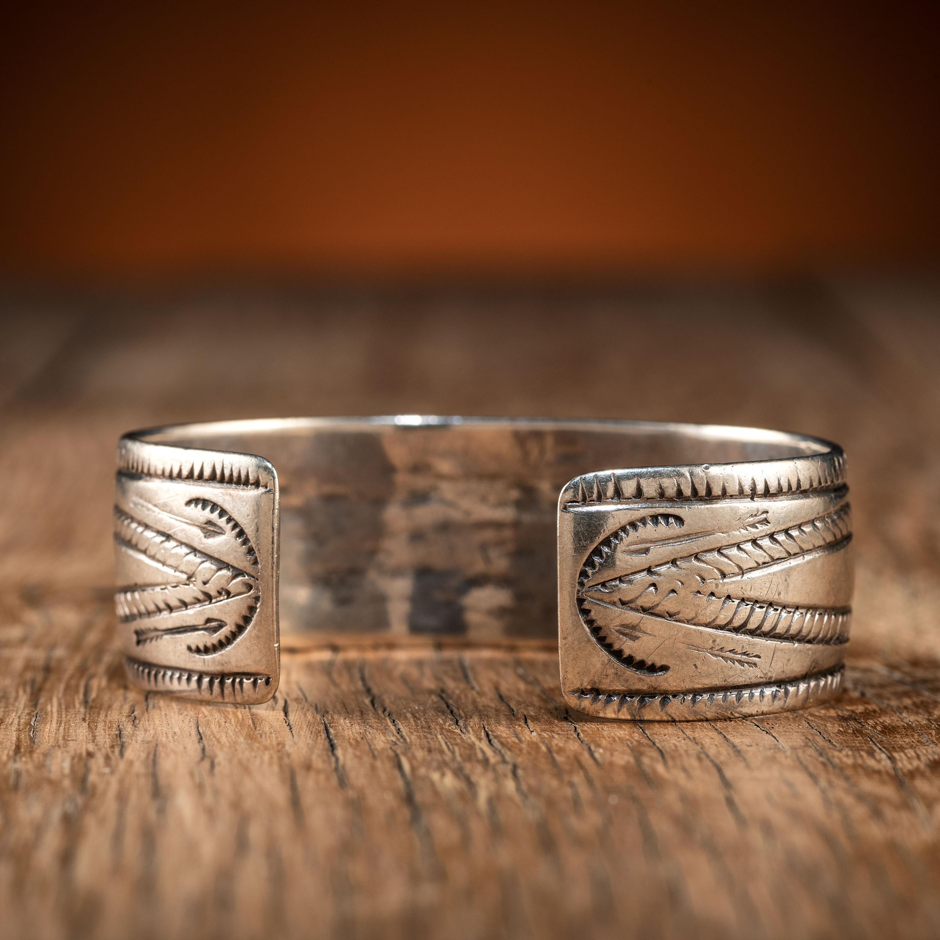 Navajo Stamped and Chiseled Ingot Cuff Bracelet