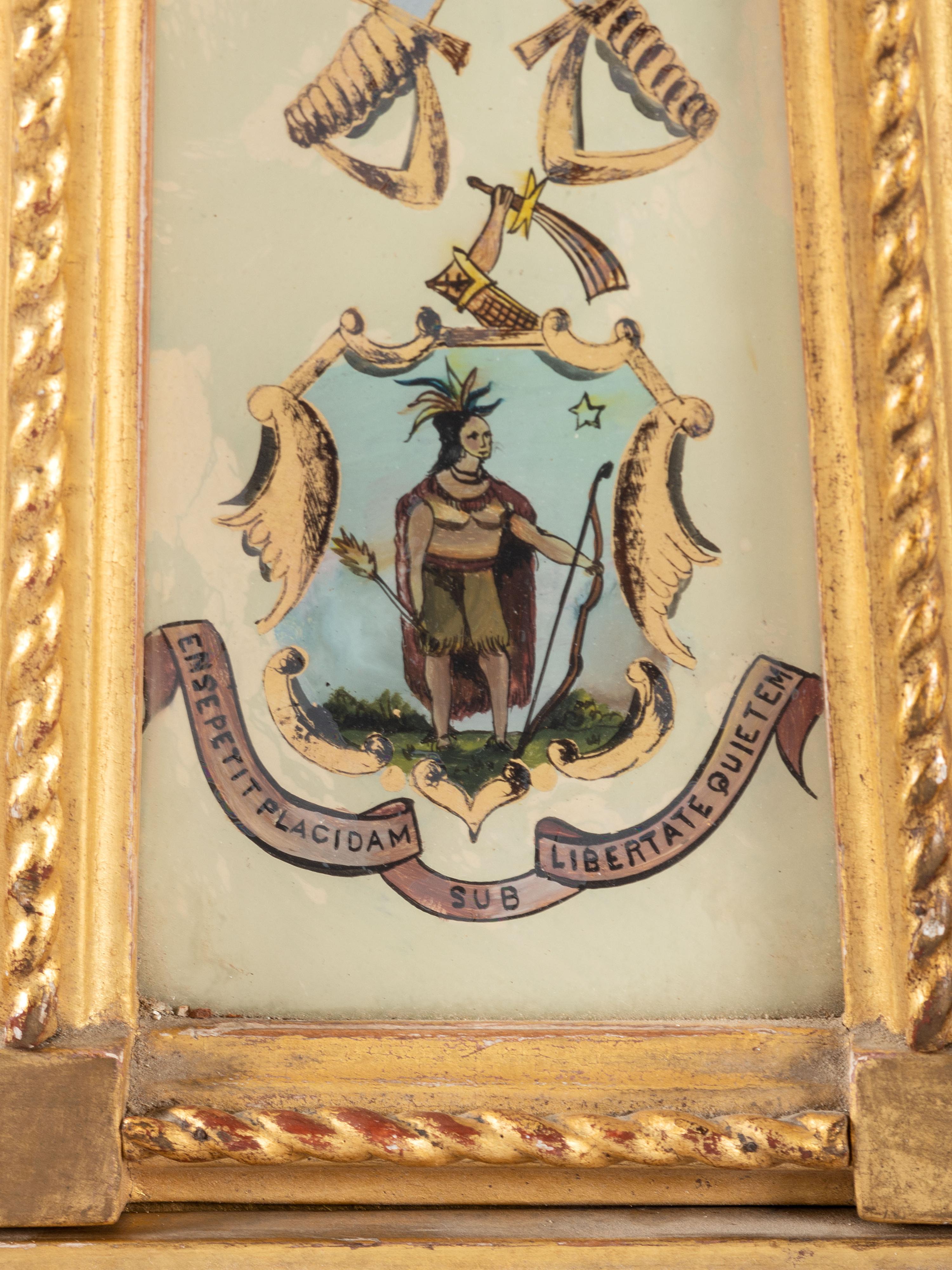 A Scarce Federal 'Battle of Lexington' Parcel Gilt Mahogany Banjo Clock