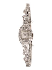 ALTON WATCH CO., PLATINUM AND DIAMOND WATCH