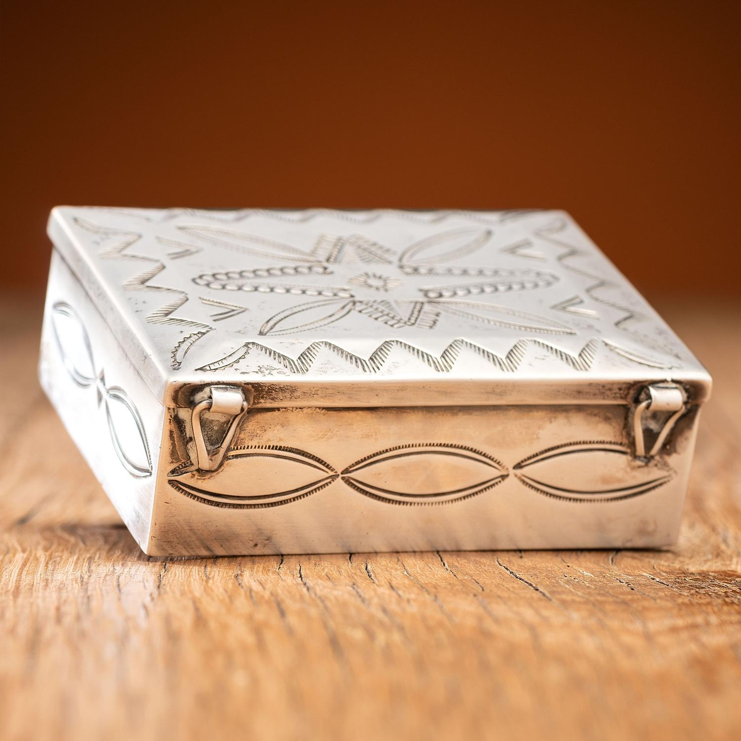 Navajo Stamped Silver Box