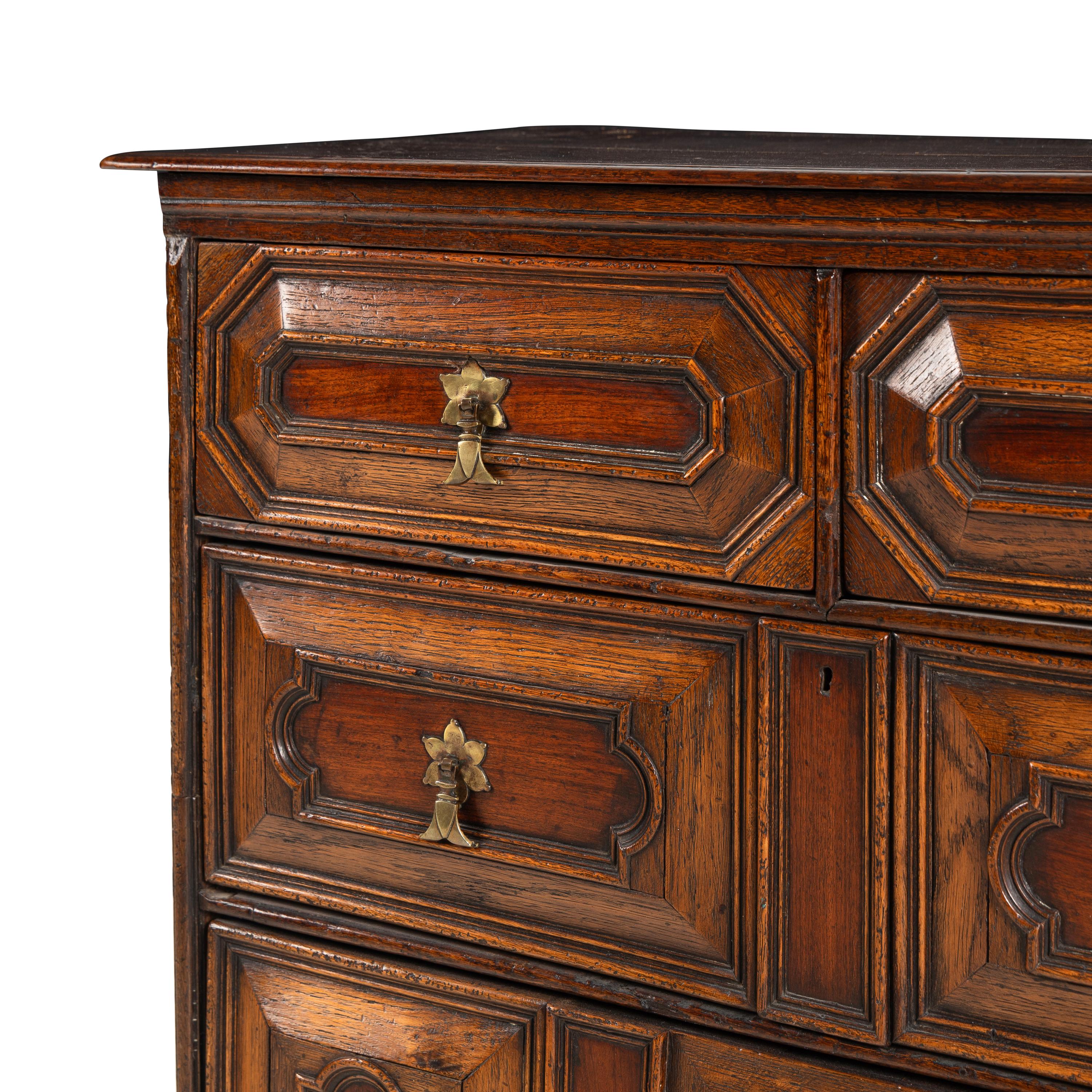 A Charles II Oak Chest of Drawers