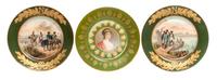 Three Napoleonic Sevres Style Plates Diameter 9 1/2 inches.