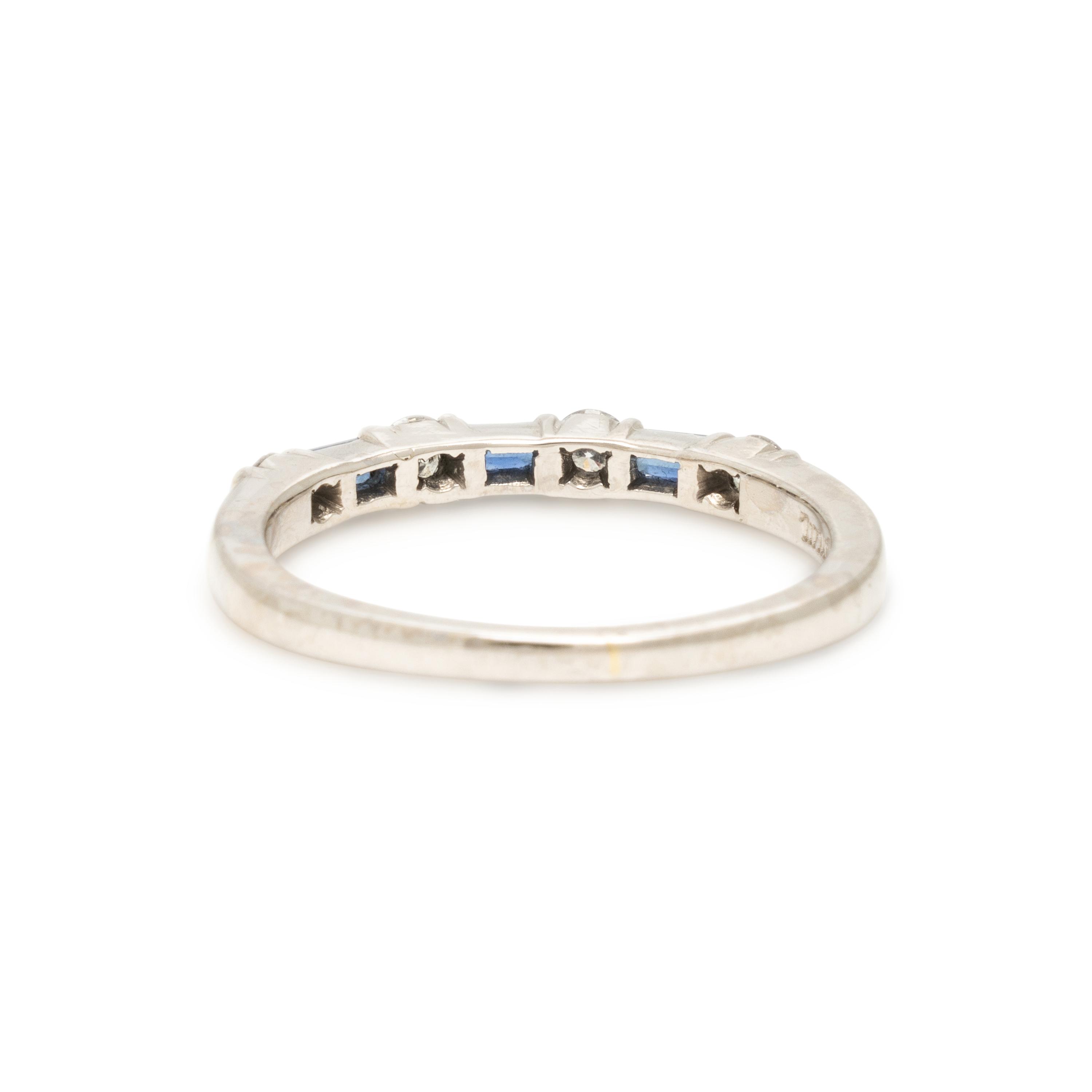 Tiffany & Co., Platinum, Sapphire, and Diamond Band Ring