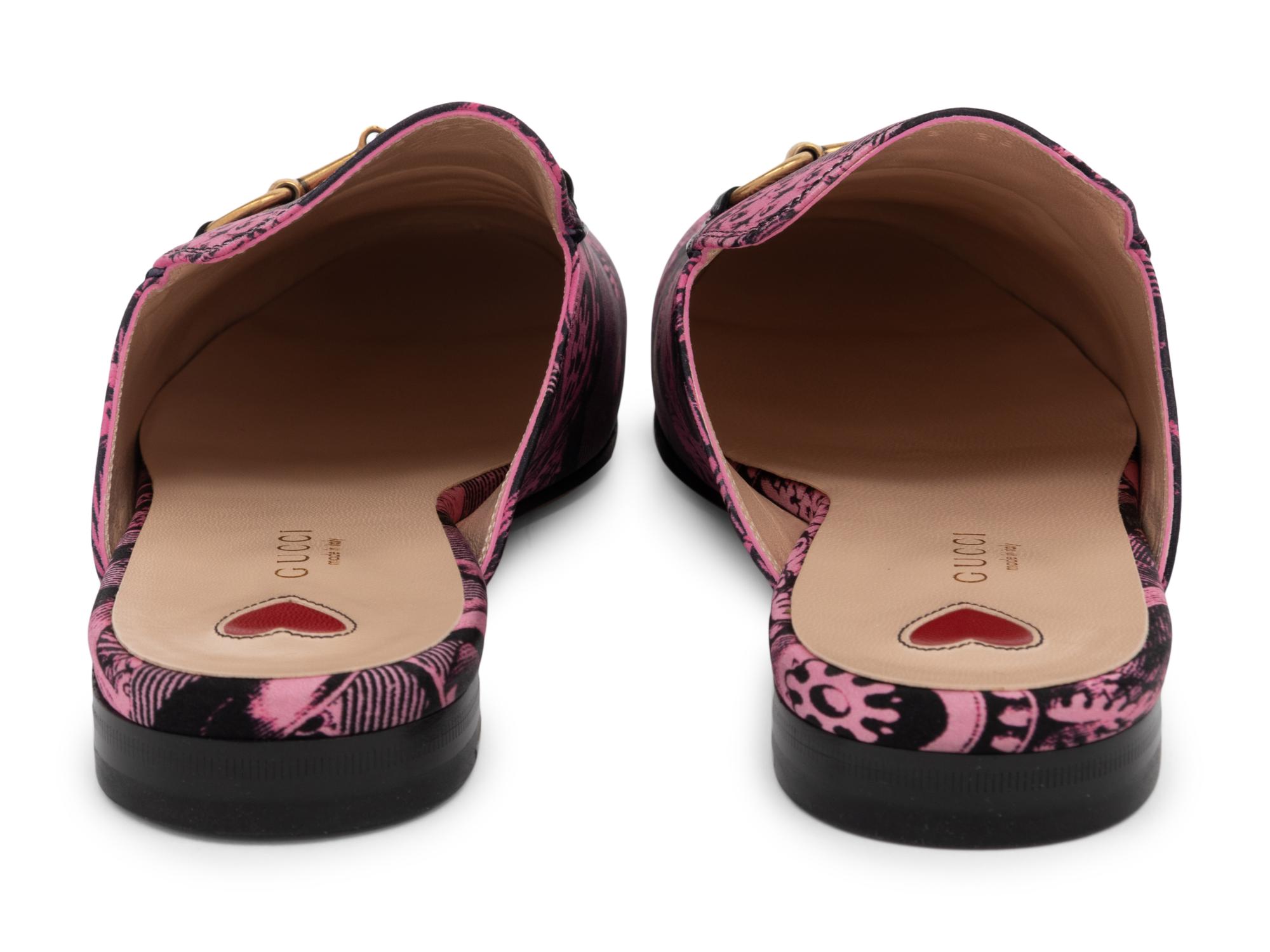 Gucci Pink Printed Mules