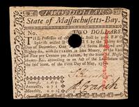 A State of Massachusetts 5/5/1780 $2 Note